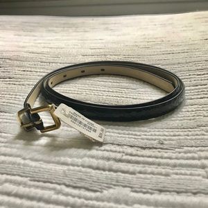 J. Crew Black Snakeskin Belt